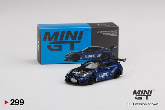 Mini GT Box Version 299 LB Silhouette WORKS GT NISSAN 35GT RR LBWK Blue 1:64