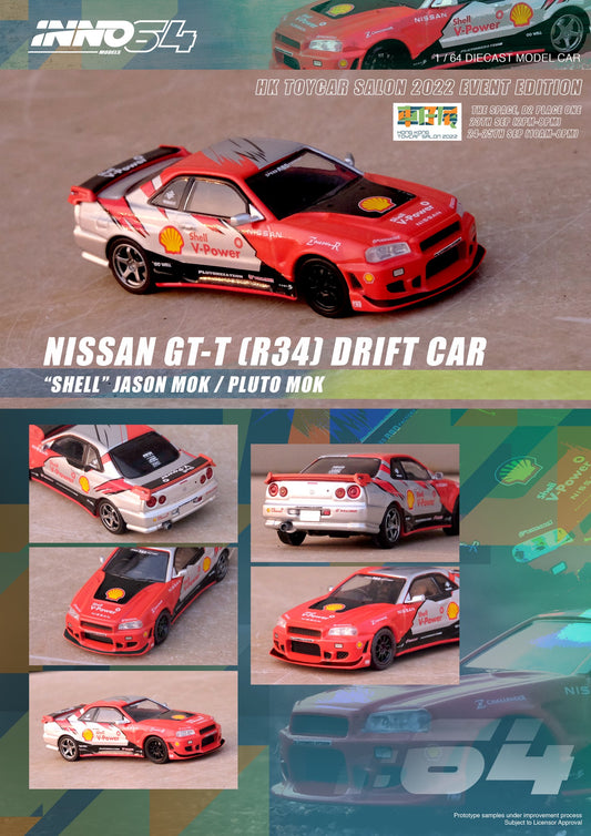 Inno64 Nissan GTT R34 Drift Car Shell Jason Mok / Pluto Mok 1:64