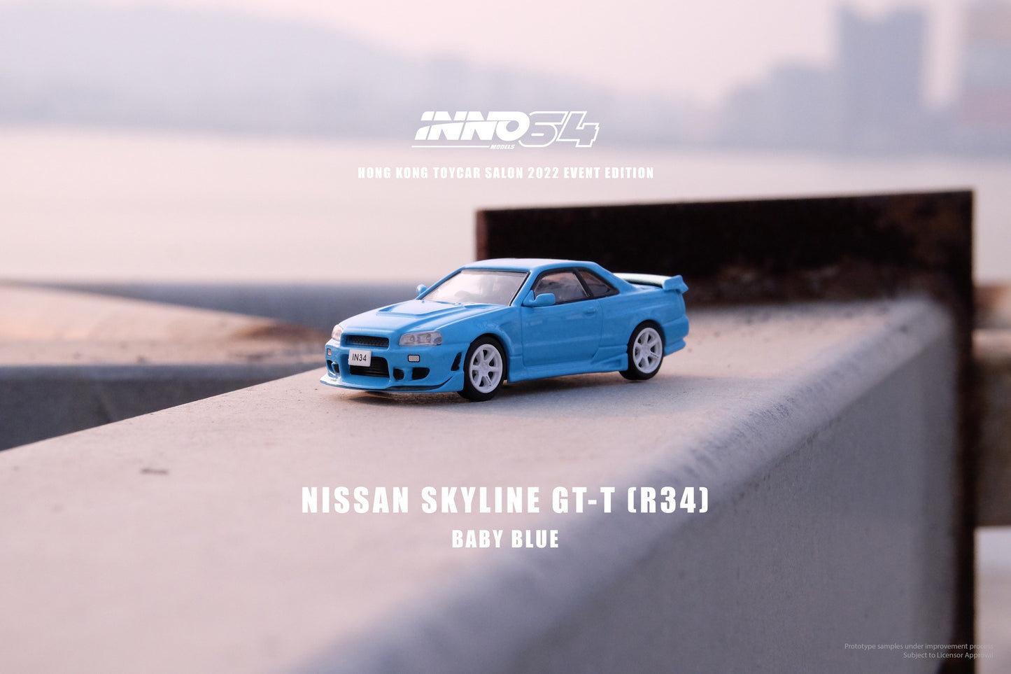 Inno64 Hongkong Tpycar Salon 2022 Event Edition Nissan Skyline GTR R34 Baby Blue 1:64