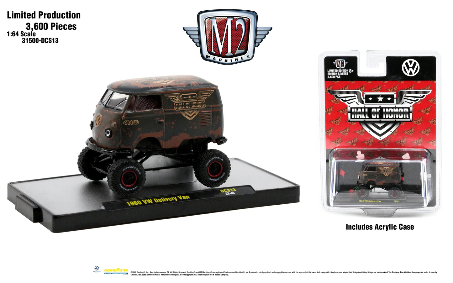 M2 Machines Hall of Honor 1960 VW Delivery Van Rusty Lifted 1:64