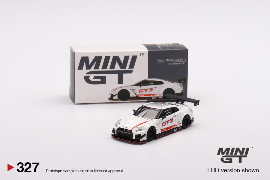 Mini GT Mijo Exclusives 327 Nissan GTR Nismo GT3 2018 Presentation 1:64
