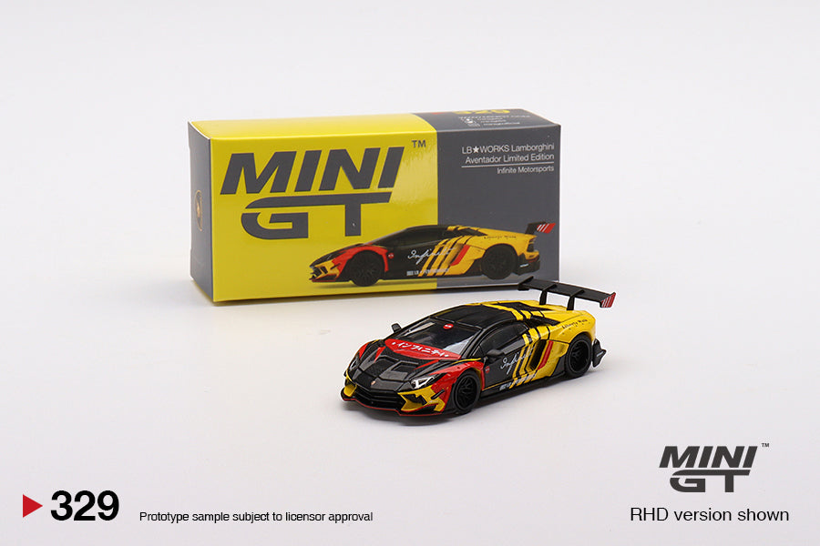 Mini GT Mijo Exclusives 329 LB WORKS Lamborghini Aventador Limited Edition Infinite Motorsports 1:64