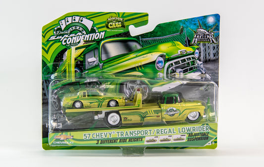 Maisto Diecast Super Convention 2023 Exclusives 57 Chevy Transport Regal Lowrider Green 1:64