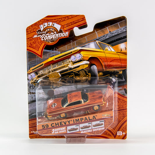 Maisto Diecast Super Convention 2023 59 Chevy Impala Lowrider Orange 1:64