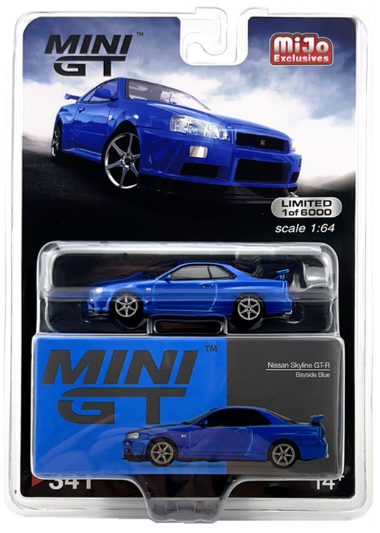 Mini GT Mijo Exclusives 341 Nissan Skyline GTR VSpec II Bayside Blue 1:64