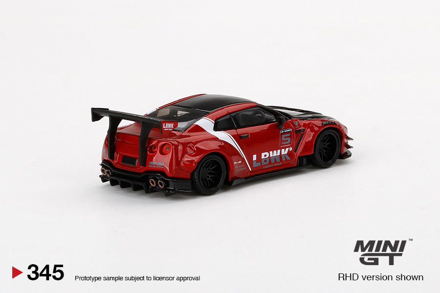 Mini GT Box Version 345 LB WORKS Nissan GT-R Red 1:64