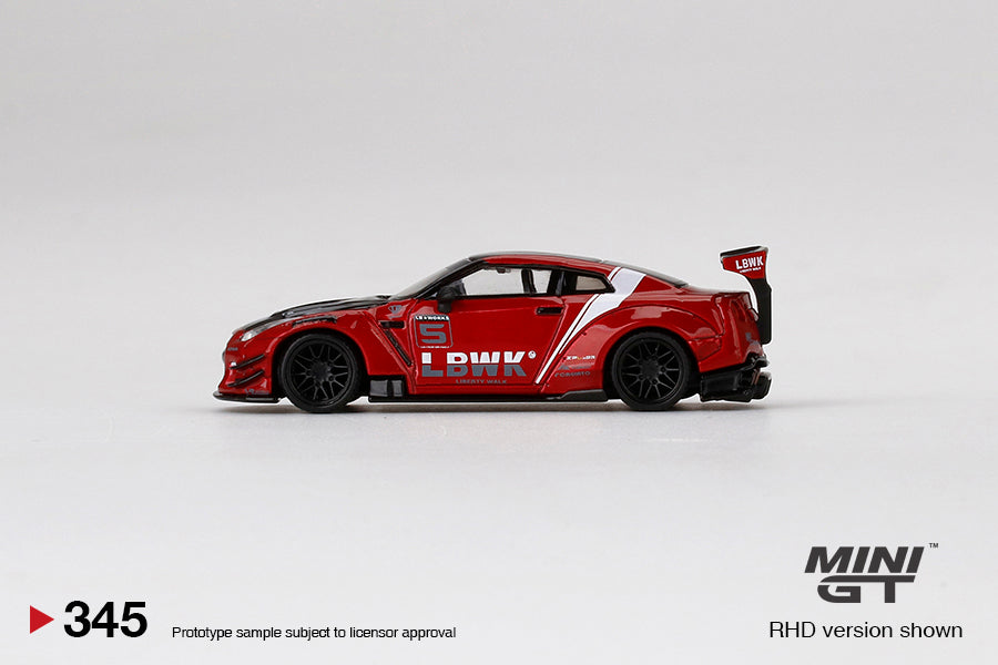 Mini GT Box Version 345 LB WORKS Nissan GT-R Red 1:64