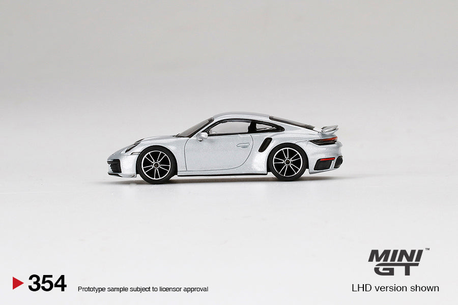 Mini GT Box Version 354 Porsche 911 Turbo S GT Silver Metallic 1:64