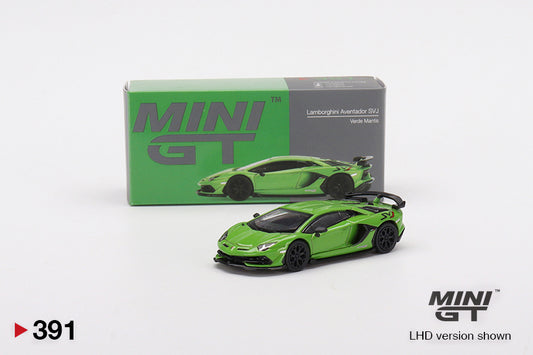 Mini GT Box Asian Release 391 Lamborghini Aventador SVJ Verde Mantis Green 1:64
