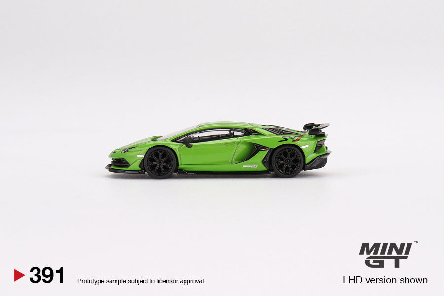 Mini GT Box Asian Release 391 Lamborghini Aventador SVJ Verde Mantis Green 1:64