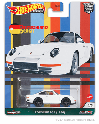 Hot Wheels Deutschland Designs Porsche 959 White 1:64