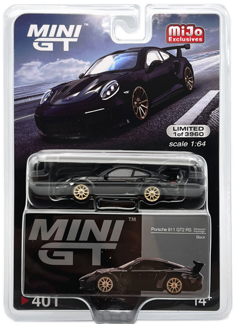Mini GT Mijo Exclusives 401 Porsche 911(991) GT2 RS Weissach Black
