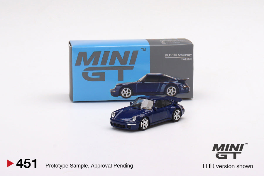Mini GT Box Version 451 RUF CTR Anniversary Dark Blue 1:64