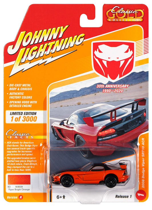 Johnny Lightning 2008 Dodge Viper SRT 10 ACR Viper Bright Orange 1:64
