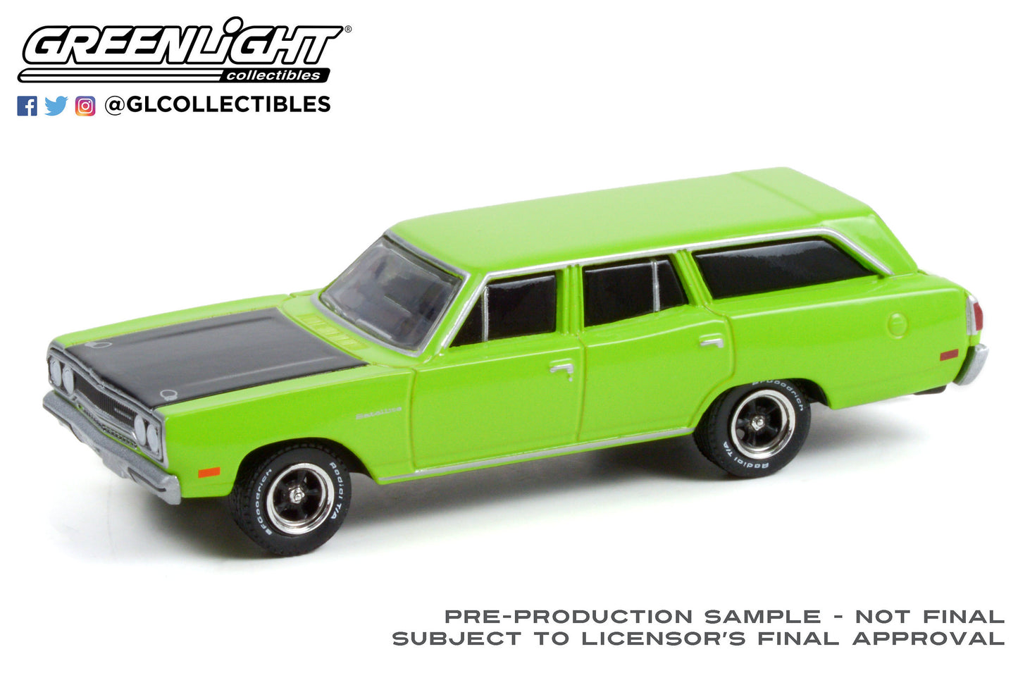 Greenlight Estate Wagons Series 7 1970 Plymouth Satellite Shocking Green 1:64