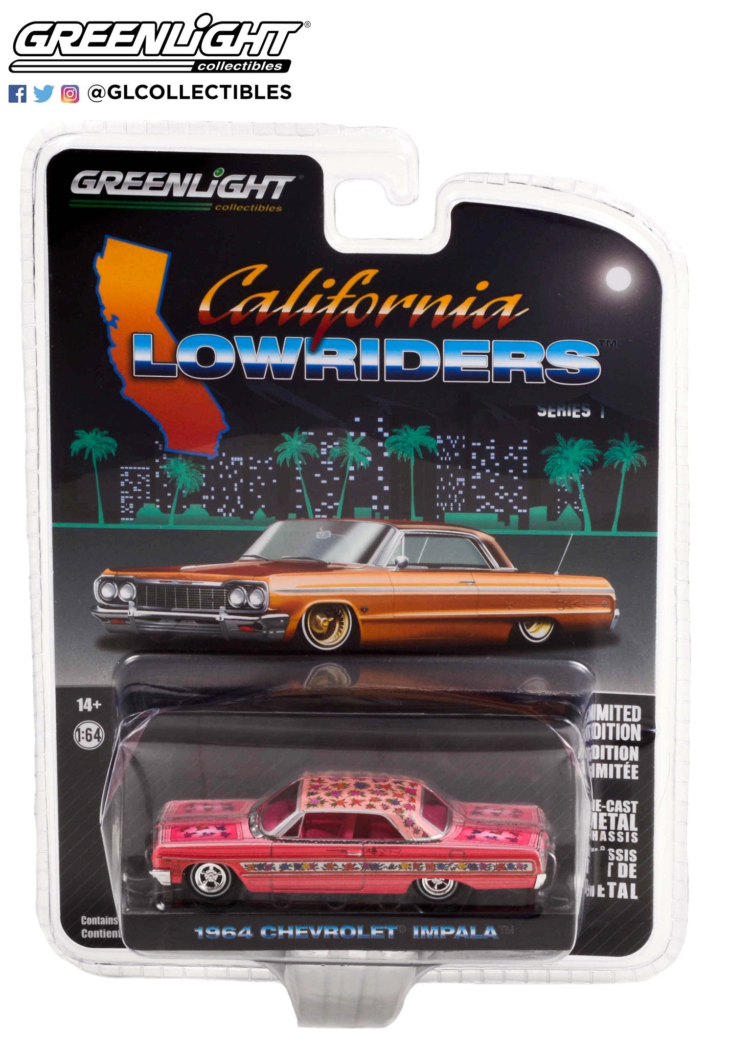 Greenlight California Lowriders Series 1 1964 Chevrolet Impala Gypsy Rose Pink 1:64
