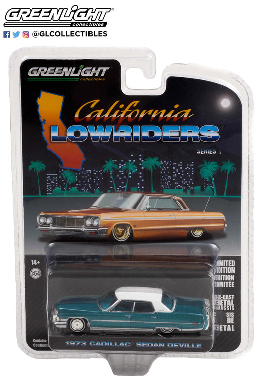 Greenlight California Lowriders Series 1 1973 Cadillac Sedan Deville Blue 1:64