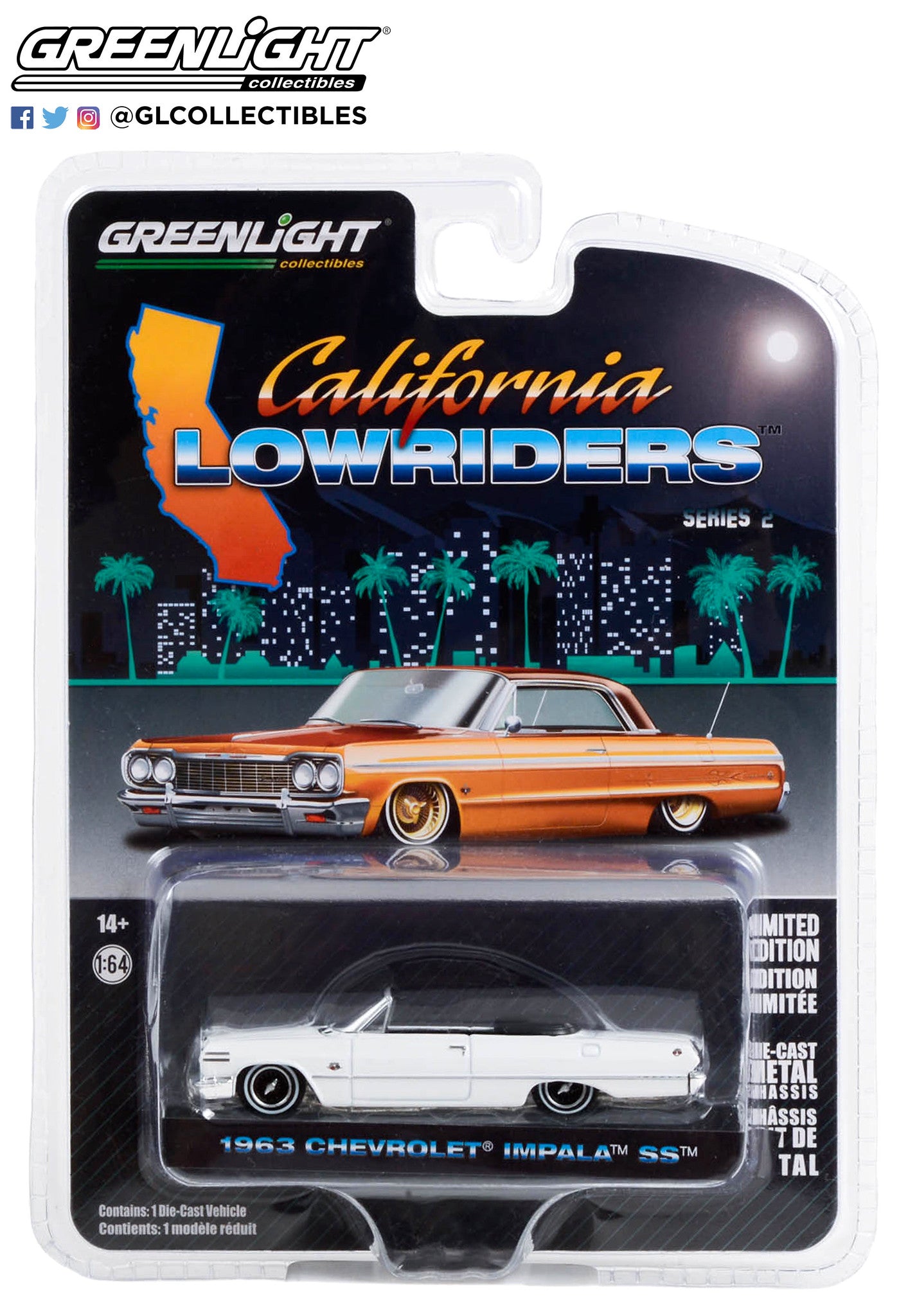 Greenlight California Lowriders Series 2 1963 Chevrolet Impala SS Whit ...