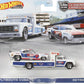 NEW LOOSE DAMAGE CARD & BUBBLE Hot Wheels Team Transport 72 Plymouth Cuda FC & Retro Rig Snakes White 1:64