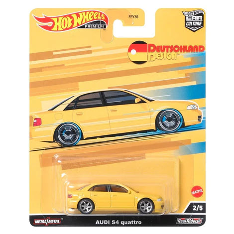 Hot Wheels Deutschland Design Audi S4 Quattro Yellow 1:64