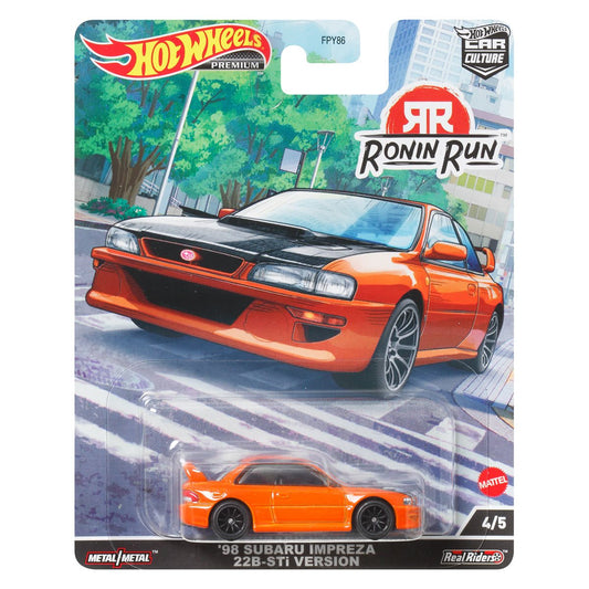 Hot Wheels Ronin Run 98 Subaru Impreza 22B-STi Version Orange 1:64