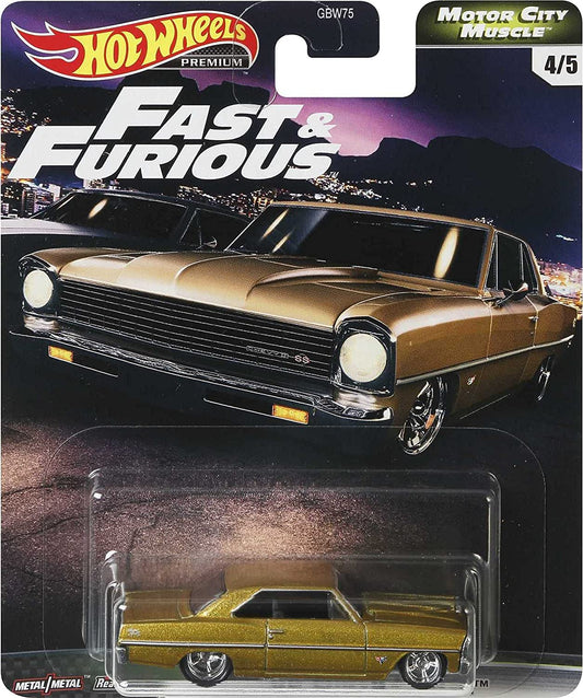 Hot Wheels Fast & Furious Motor City Muscle 66 Chevy Nova 1:64