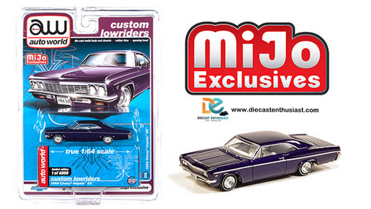 Auto World Mijo Exclusive Custom Lowriders 1966 Chevrolet Impala SS Purple 1:64
