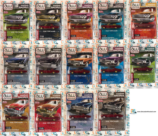 CHASE ULTRA RED Auto World Mijo Exclusive Custom Lowriders Series Complete Set of 14Pcs 1:64