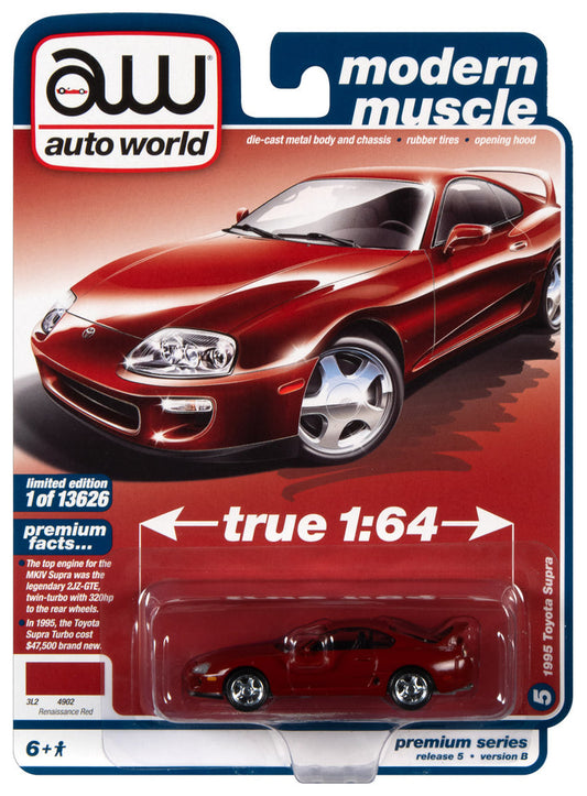 Auto World Modern Muscle 1995 Toyota Supra Renaissance Red 1:64