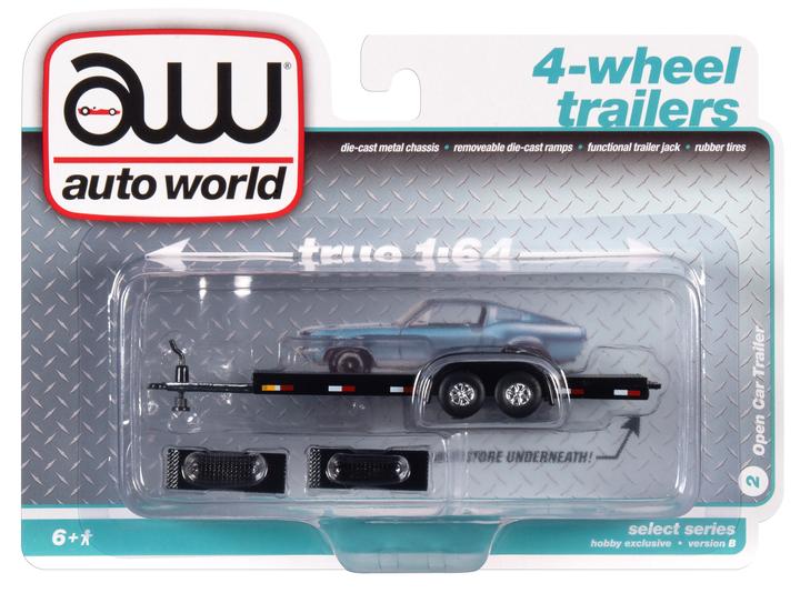 Auto World Open Trailer Silver 1:64