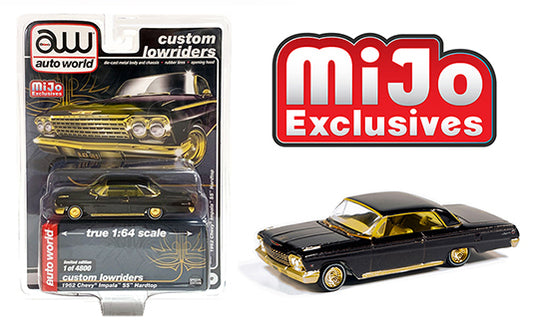 Auto World Mijo Exclusive Custom Lowriders 1962 Chevy Impala Black 1:64