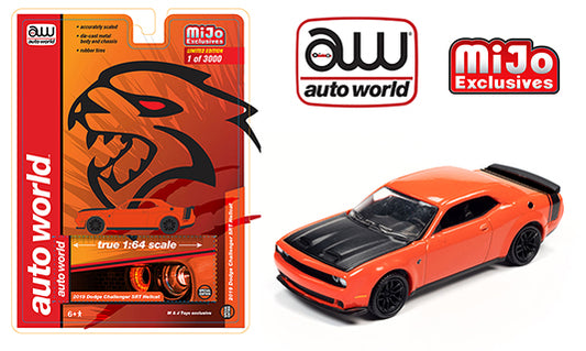 Auto World Mijo Exclusive 2019 Dodge Challenger SRT Hellcat Orange 1:64