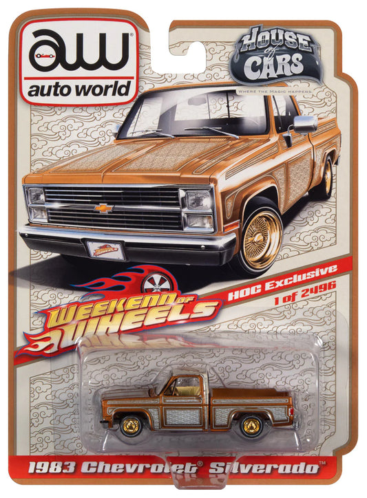 Auto World House Of Cars Exclusives 1983 Chevrolet Silverado Lowriders Gold 1:64