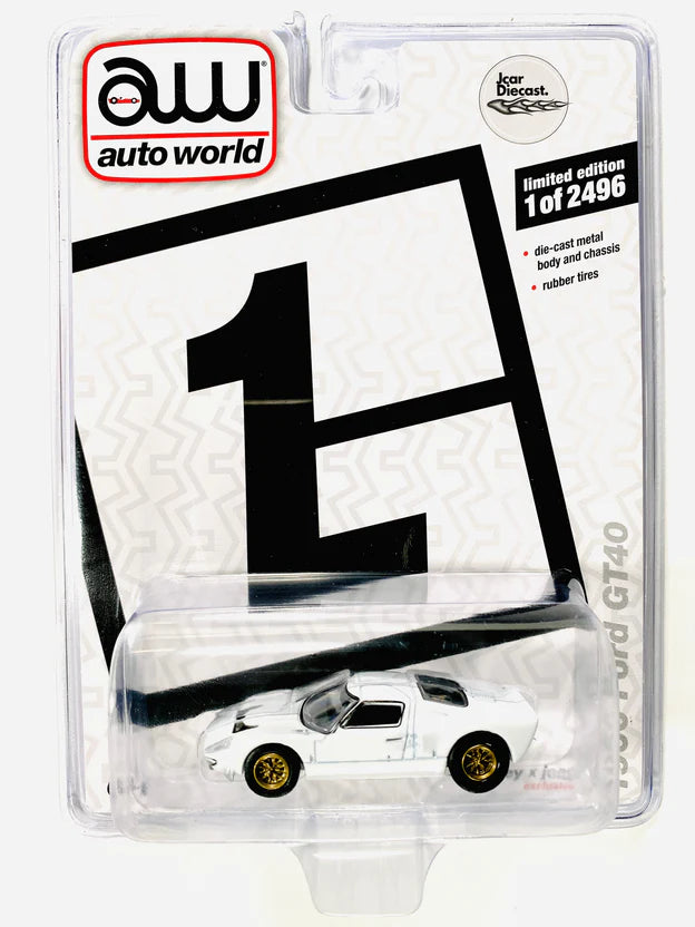 Auto World Jcar X Lamley Group Exclusives 1966 Ford GT40 White 1:64