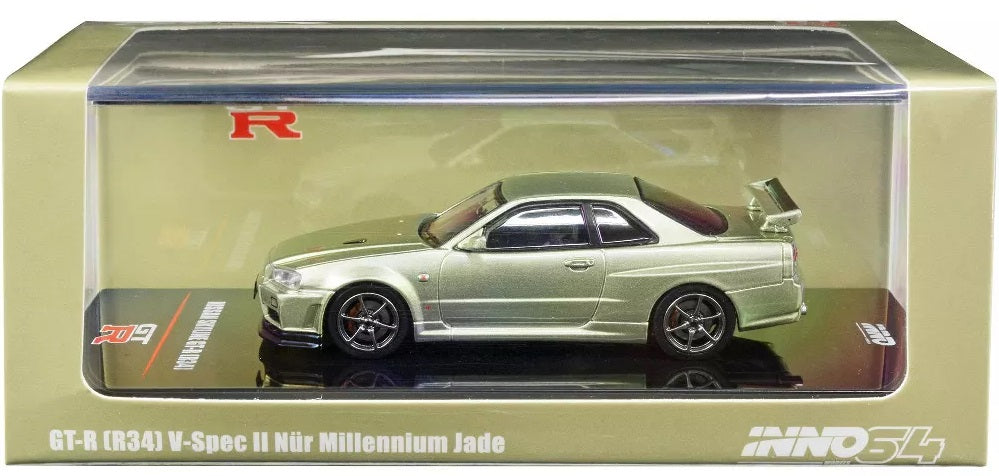 Inno64 Nissan Skyline GTR R34 Vspec II Nur Millenium Jade 1:64