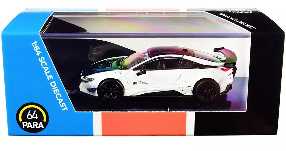 PARA64 Liberty Walk BMW i8 White Black Wheels 1:64