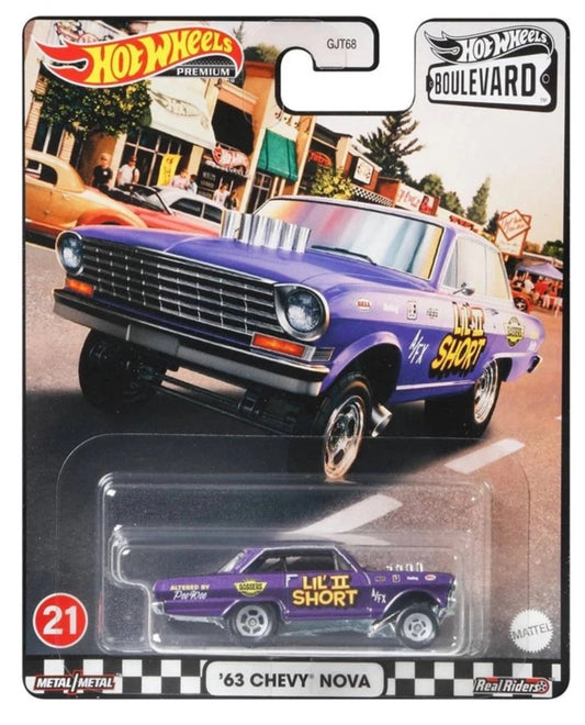 Hot Wheels Boulevard 63 Chevy Nova Lil II Short Purple 1:64