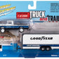 Johnny Lightning Truck Trailer 1959 Ford F250 with Enclosed Car Trailer Goodyear 1:64