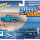Johnny Lightning Hulls & Haulers 1965 Chevy Stepside with Boat & Trailer Turqoise Gloss 1:64