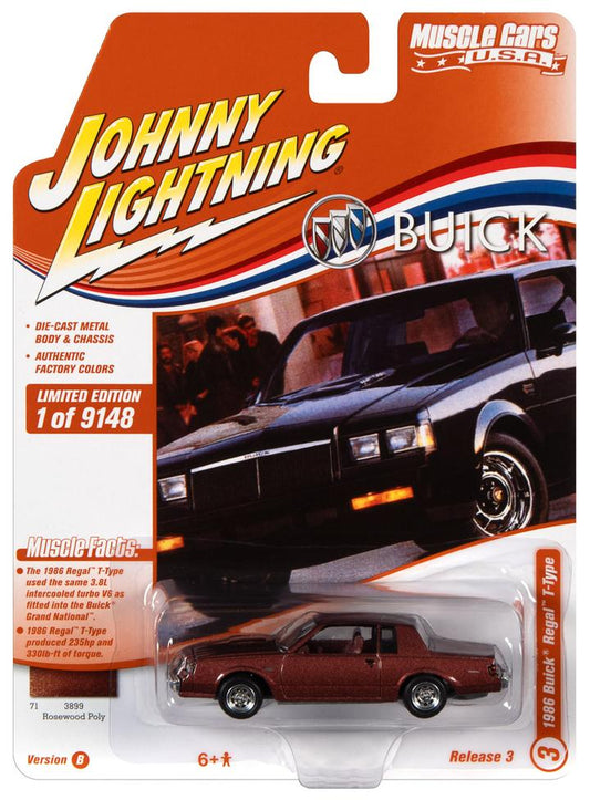Johnny Lightning 1986 Buick T Type Rosewood 1:64