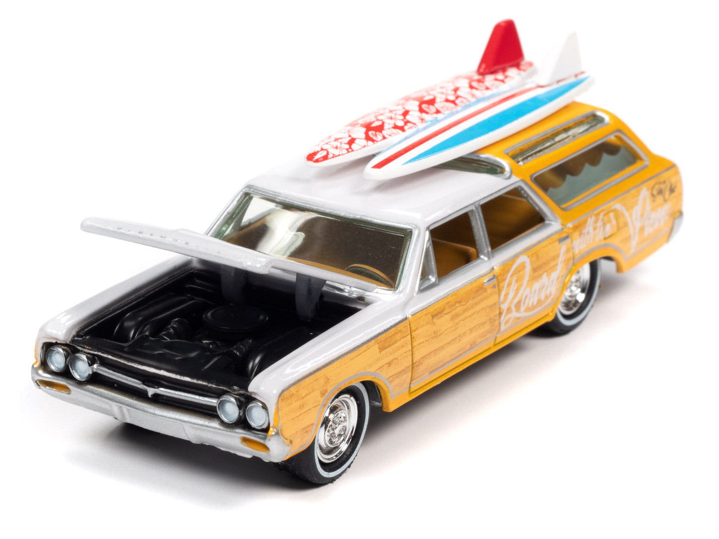 Johnny Lightning Street Freaks Surf Rods 1964 Olds Vista Cruiser Wagon Yellow 1:64