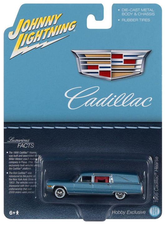 Johnny Lightning 1966 Cadillac Hearse Blue 1:64