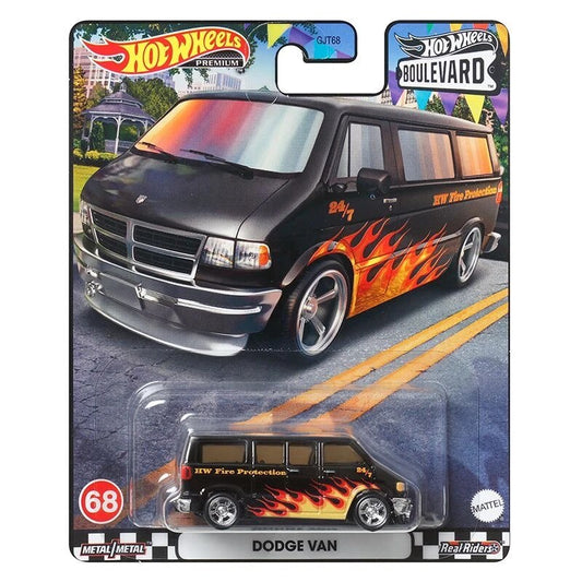 Hot Wheels Boulevard Dodge Van Black Flames 1:64