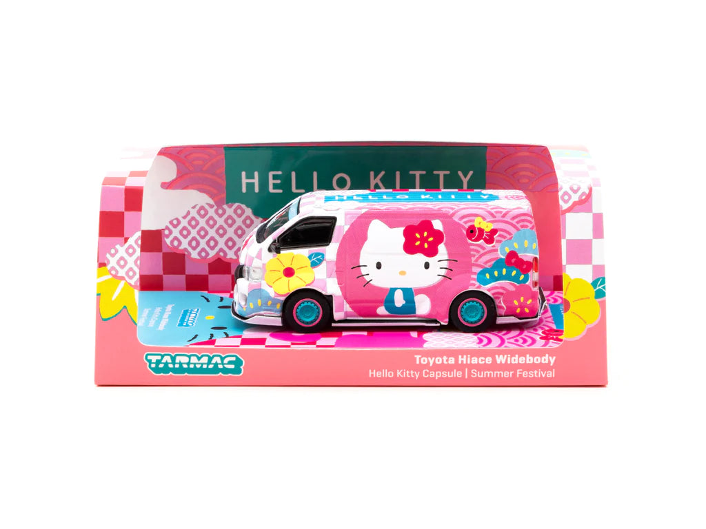 Tarmac Toyota Hiace Widebody Hello Kitty Capsule Summer Festival Pink 1:64