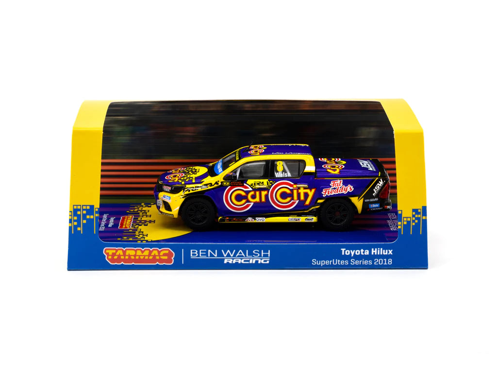 Tarmac Works Ben Walsh Racing Toyota Hilux SuperUtes Series 2018 Yellow Blue 1:64