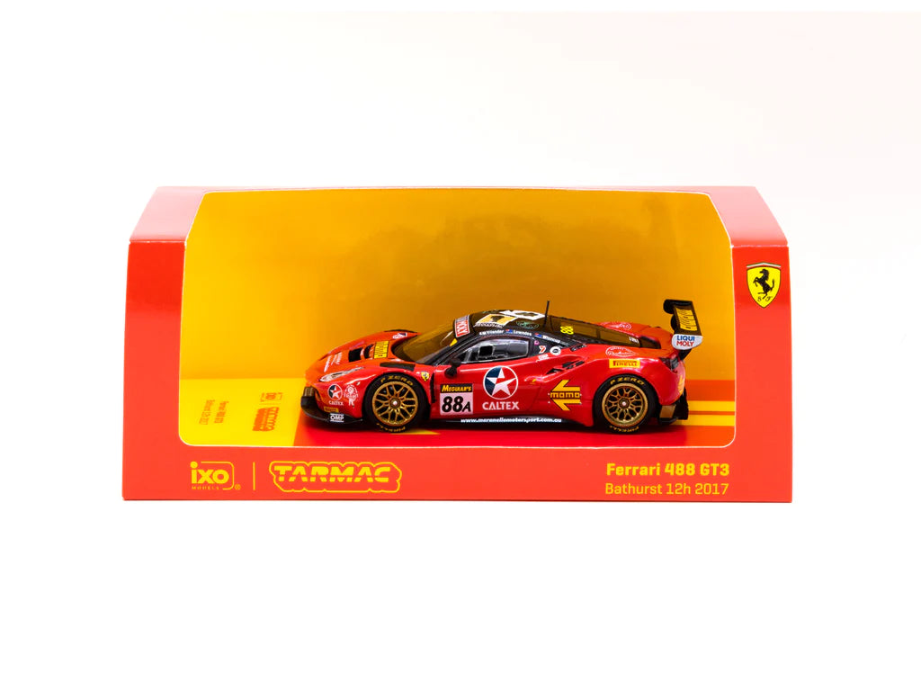 Tarmac Ixo Ferrari 488 GT3 Bathurst 12h 2017 Caltex Red 1:64