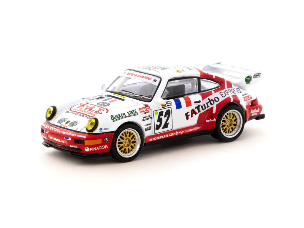 Schuco Tarmac Works Collab64 Porsche 911 RSR 3.8 Le Mans 1994 White Red 1:64
