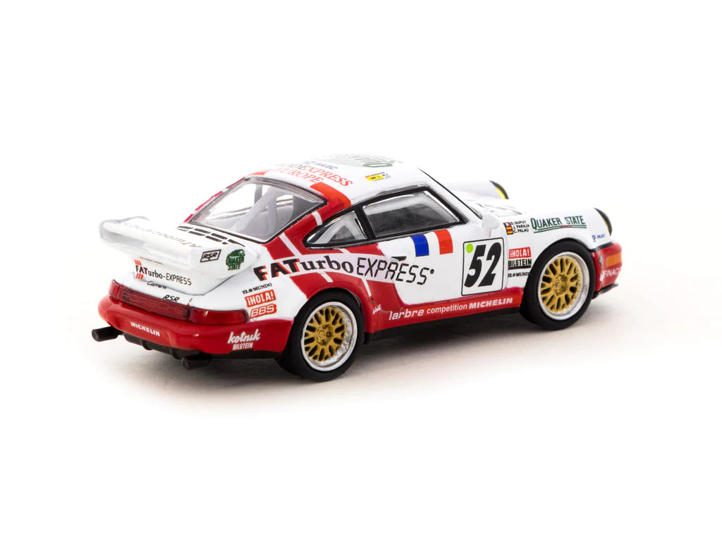 Schuco Tarmac Works Collab64 Porsche 911 RSR 3.8 Le Mans 1994 White Red 1:64