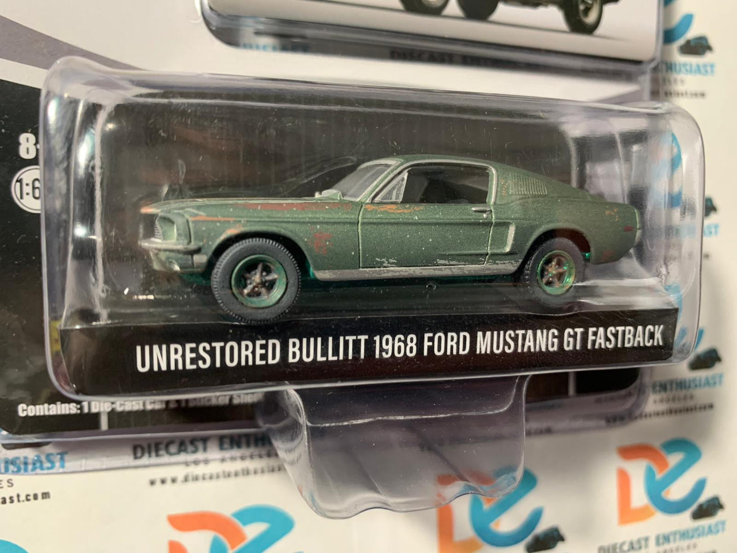CHASE Greenlight Unrestored Bullit 1968 Ford Mustang 1/64