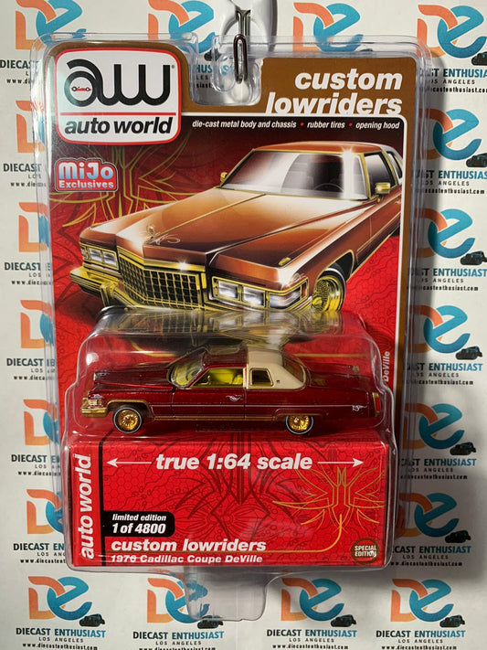 CHASE ULTRA RED Auto World Lowriders 1976 Cadillac Coupe DeVille Brown